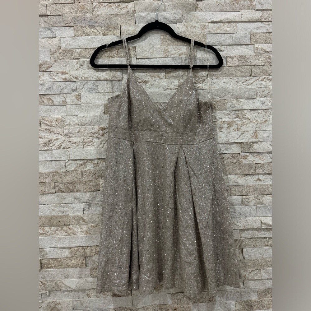 Silver/Cream sparkly baby doll dress never worn